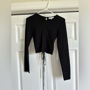 Black StitchFix knit crop top NWT